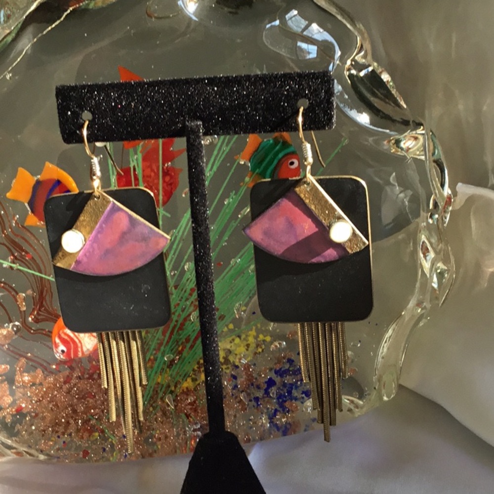 One-of-a-kind brass earrings.